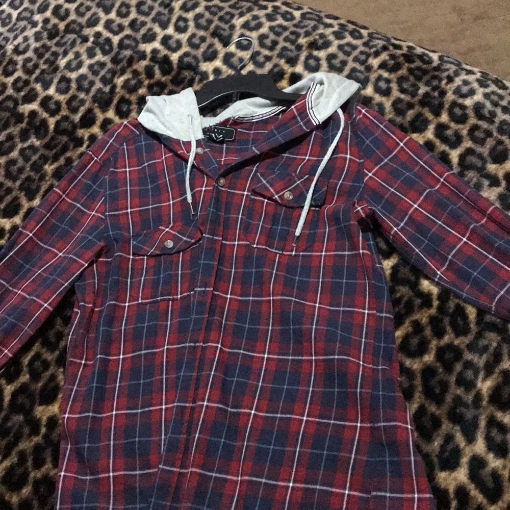 Plaid Jacket with Hood